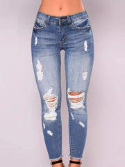 Skinny Jeans, Ripped Jeans, Stretch Denim Pants