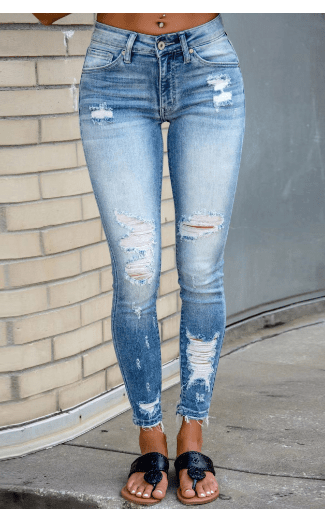 Skinny Jeans, Ripped Jeans, Stretch Denim Pants