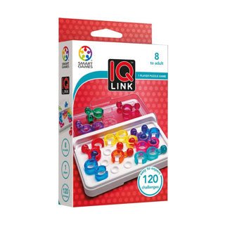 Smartgames IQ Link - logical thinking game travel puzzle - 120 assignments with ring system - educational solo game for children and adults - from 8 years