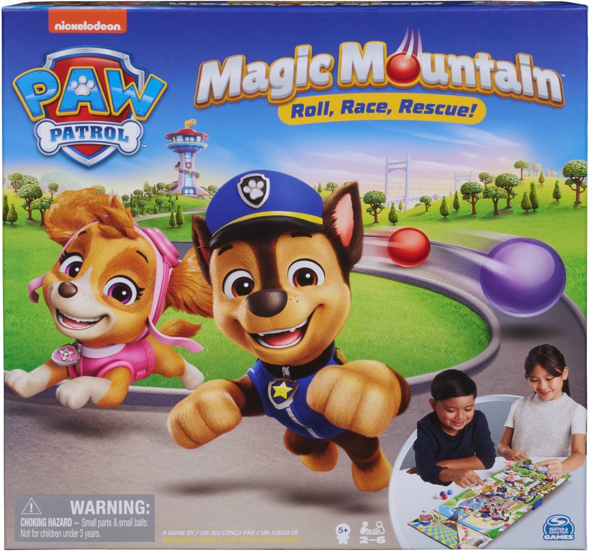 Spin master games paw patrol magic mountain game - paw patrol game with chase, marshall, skye, rubble and more, easy activity toys for kids, fun for kids and family, 2-6 players