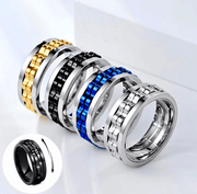 Stainless Steel Spinner Fidget Ring for Men