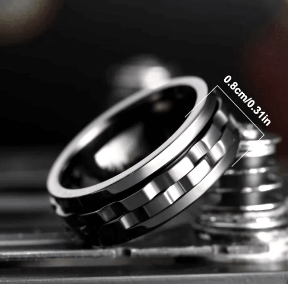 Stainless Steel Spinner Fidget Ring for Men