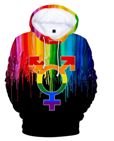 Star-Spangled Banner Print Hoodie & 3D Rainbow Hoodie