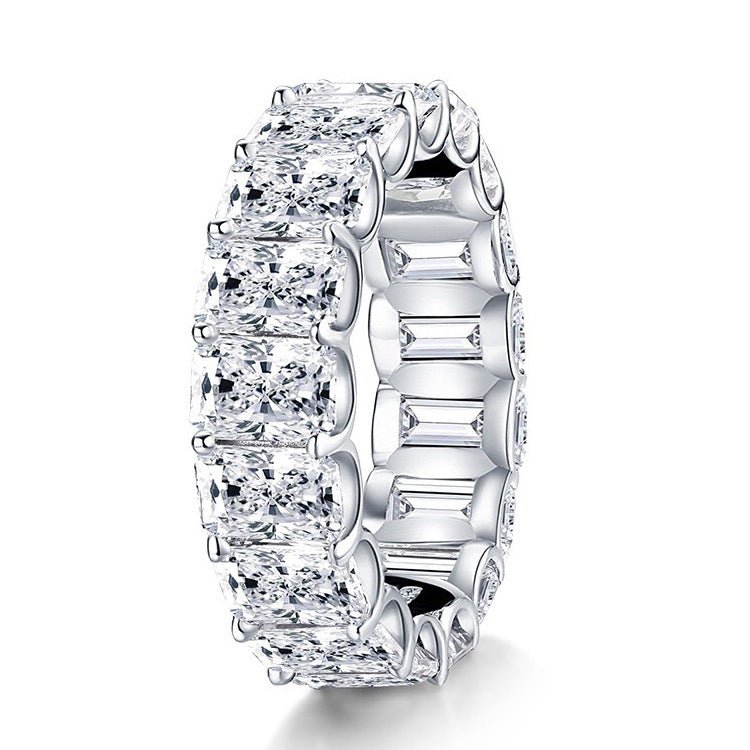 Sterling Silver High-Carbon Diamond Simulant Ring