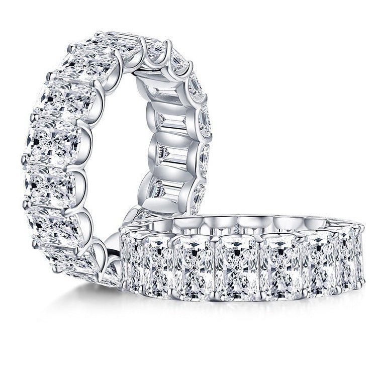 Sterling Silver High-Carbon Diamond Simulant Ring