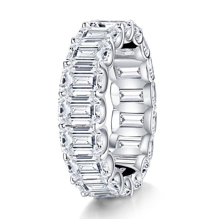 Sterling Silver High-Carbon Diamond Simulant Ring