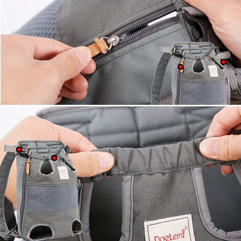 Striped Mesh Dog Backpack for Travel and Hiking