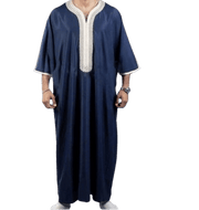 Stylish Men's Black Long Shirt Muslim Robe