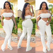 Summer Women's Casual Outfit with Off-Shoulder Design