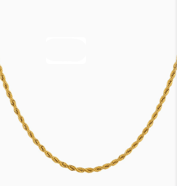 Trendy 18K Gold Plated Stainless Steel Twist Chain Necklace