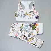 Women's Floral Print Yoga Set - Bra & Leggings Outfit