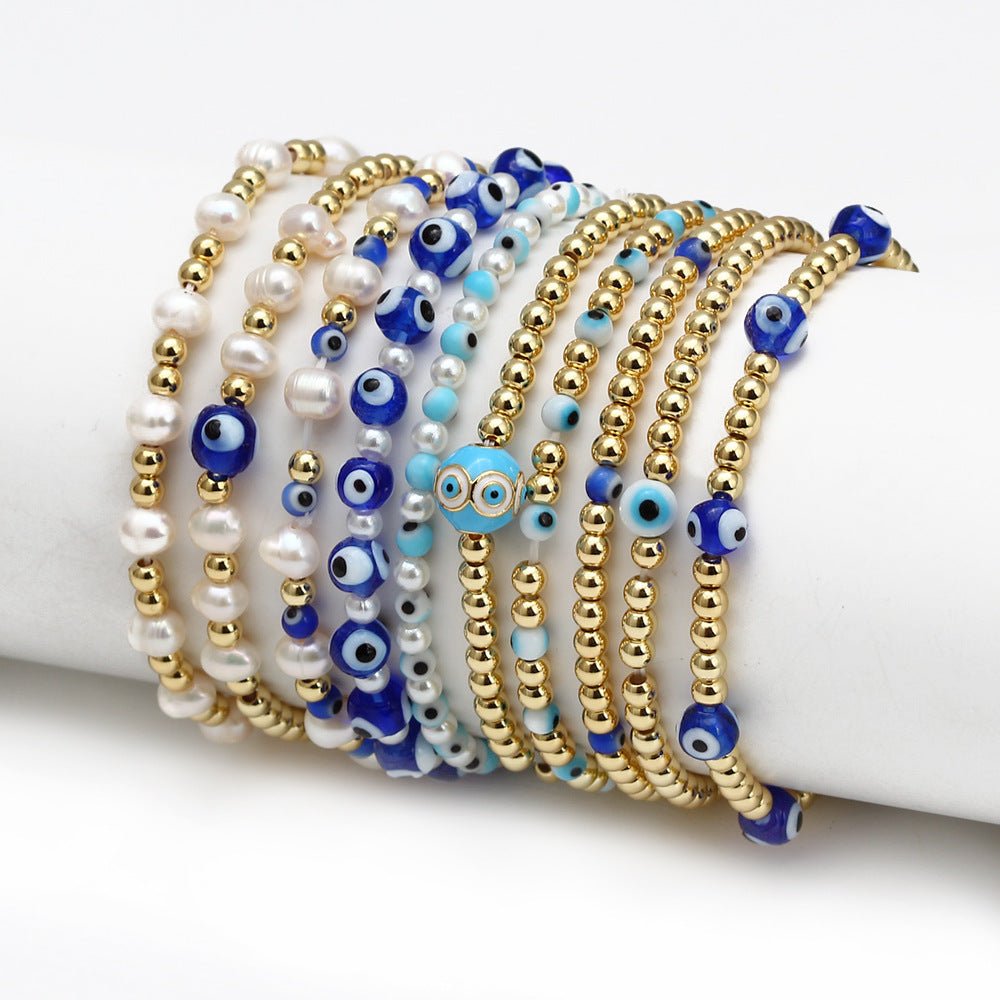Women's New Eye Beads Bracelet Set