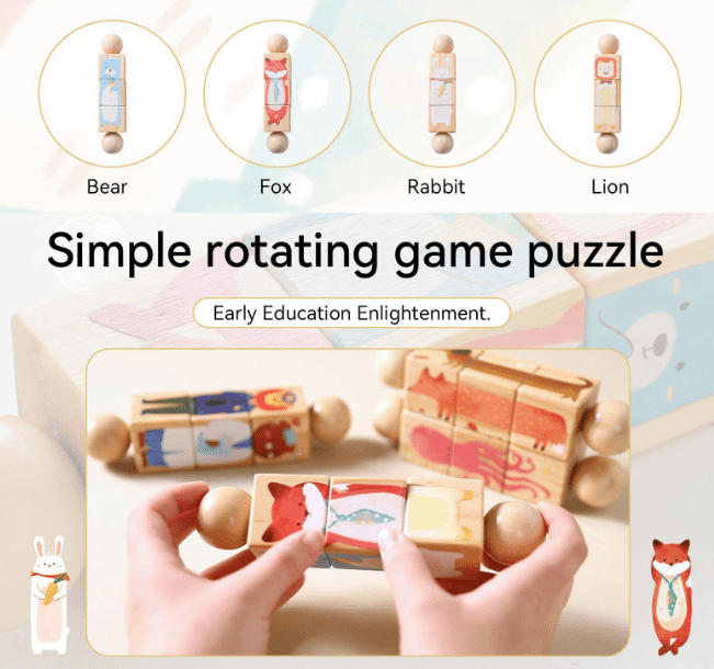 Wooden Animal Handbell Puzzle for Kids