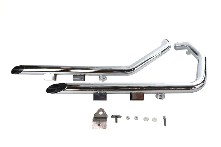 Wyatt Gatling Exhaust Drag Pipe Set Slash Cut Chrome